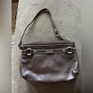 Coach Dark Brown Leather Wristlet